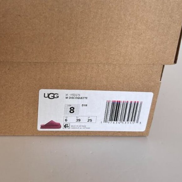 UGG Discoquette Slide Slipper Dusty Orchid 8 New in Box - Picture 12 of 13